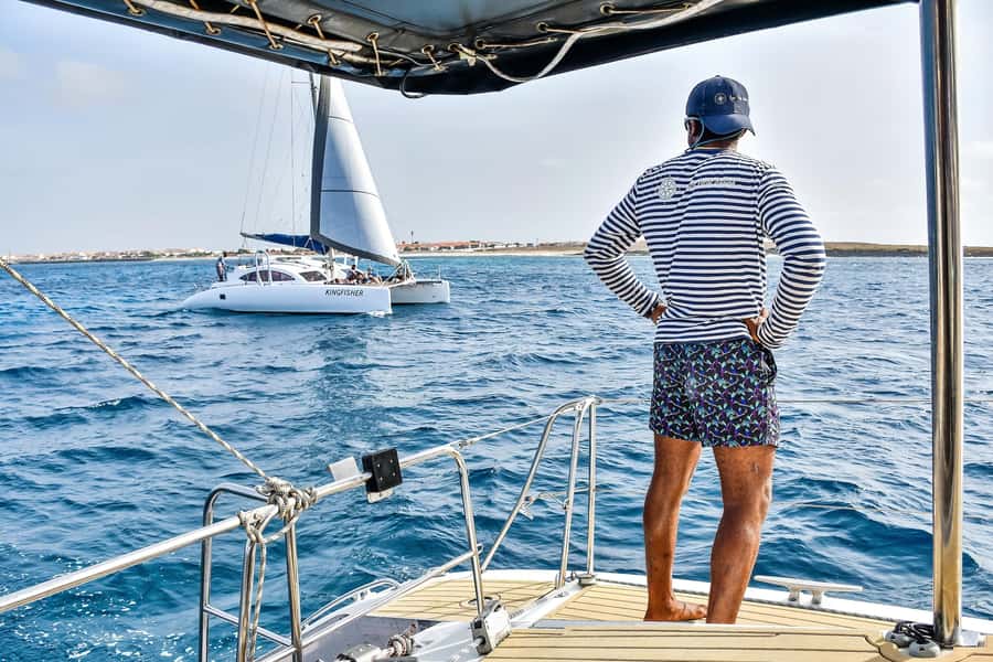 3-hour Catamaran Adventure on the waters of Sal Island - The swim and snorkeling stop