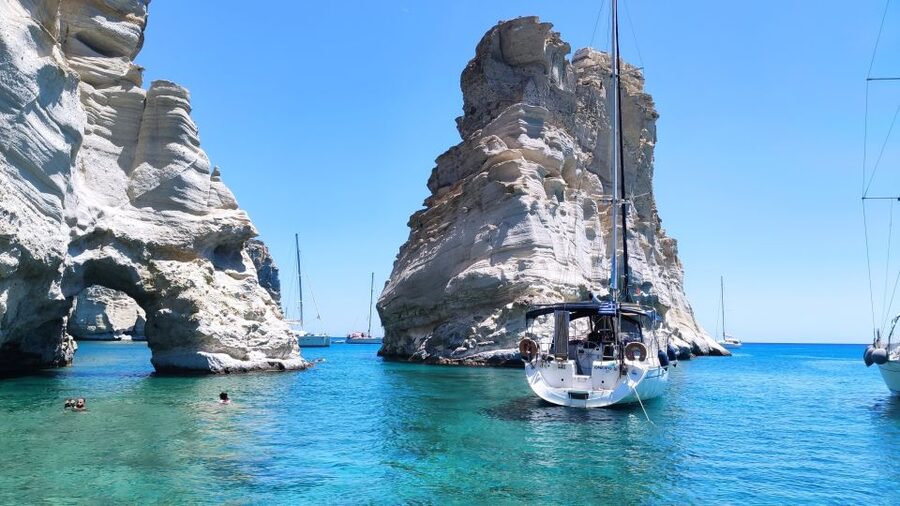 Adamantas: Kleftiko Sailing Cruise with Meal and Swim Stops - Kalogries and the afternoon swim
