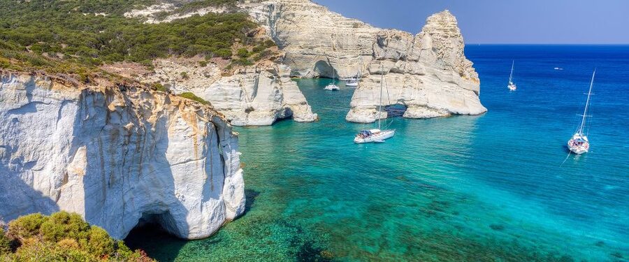 Adamas: Kleftiko Sailing Day Trip with Snorkeling and Lunch - Eight hours along the wild side of Milos