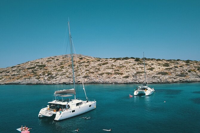 Ag.Nikolaos: Catamaran Trip with Sushi, Drinks, & Water Toys - Passing Barbarossa Cave and Spinalonga