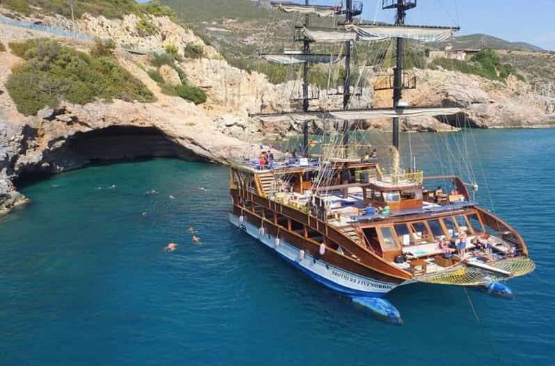 Alanya: Catamaran Boat Tour with Snorkeling with Lunch - Pirates Cave, Lover’s Cave, and Phosphorus Cave