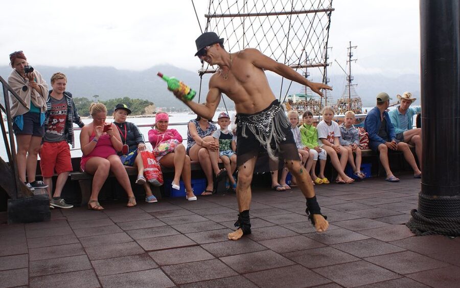 Alanya: Catamaran Boat Trip with Swim Stops and Sunbathing - Music, animation, and the foam-party mood