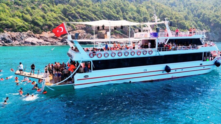 Alanya White Pearl Catamaran Cruise – Scenic Views & Swim - The caves below Alanya Castle
