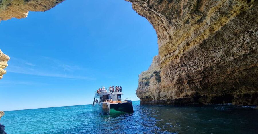 Albufeira: Coastline and Benagil Caves Tour by Catamaran - Galé and Salgados: a wider stretch of coast