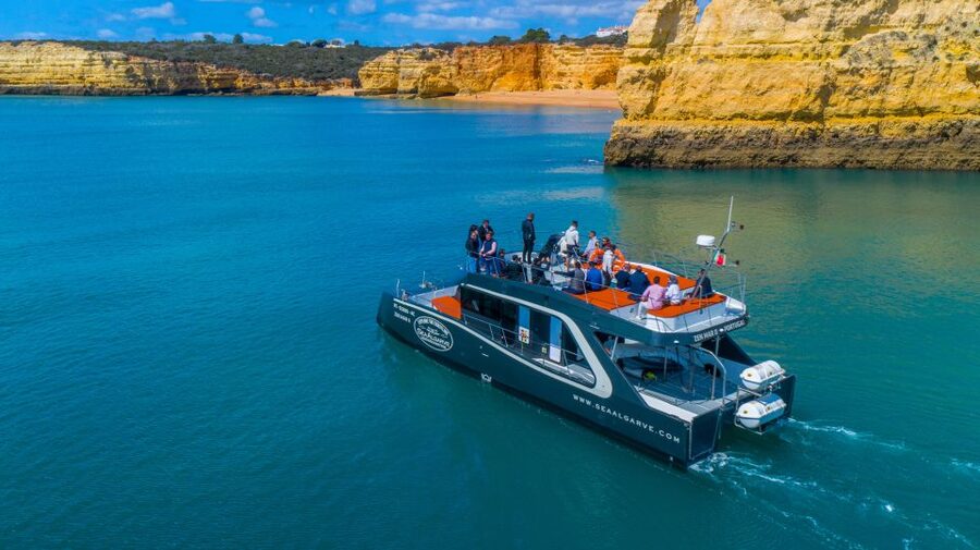 Albufeira: Coastline and Benagil Caves Tour by Catamaran - Benagil Cave from the catamaran