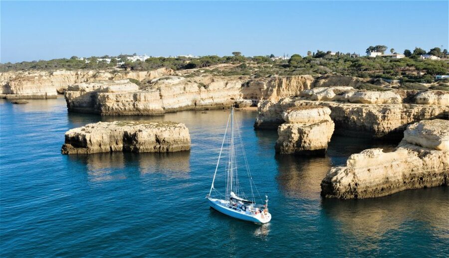 Albufeira: Sailing Boat Cruise BBQ & Open Bar on the Beach - Setting out from Albufeira Marina