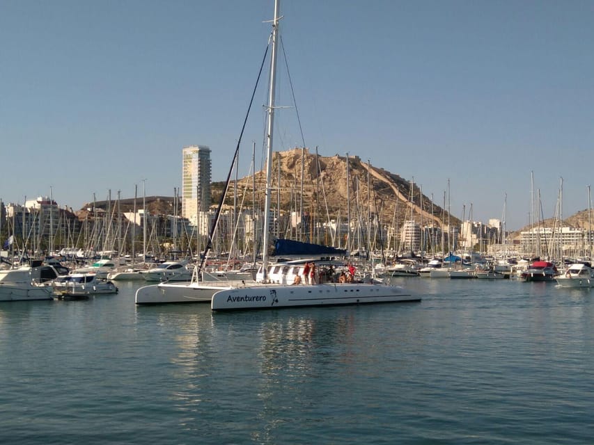 Alicante: 2-Hour Late Afternoon Catamaran Cruise - The 45-minute swimming and snorkeling stop