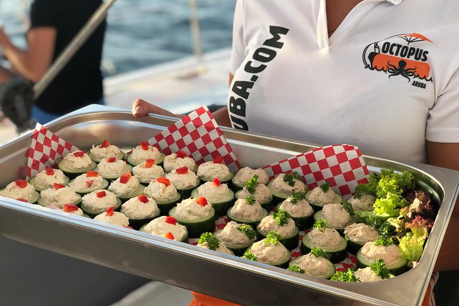 Aruba Happy Hour Sunset Sail with Savory Bites and Cocktails - Appetizers every 15 minutes