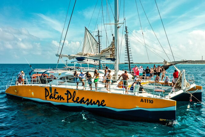 Aruba Morning Snorkel Sail aboard Palm Pleasure Catamaran - The Palm Pleasure sets the mood from the start