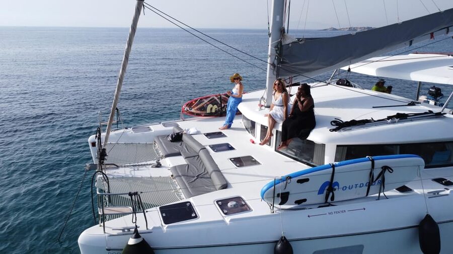 Athens: Riviera Catamaran Tour with Fresh Meal and Drinks - Key points at a glance