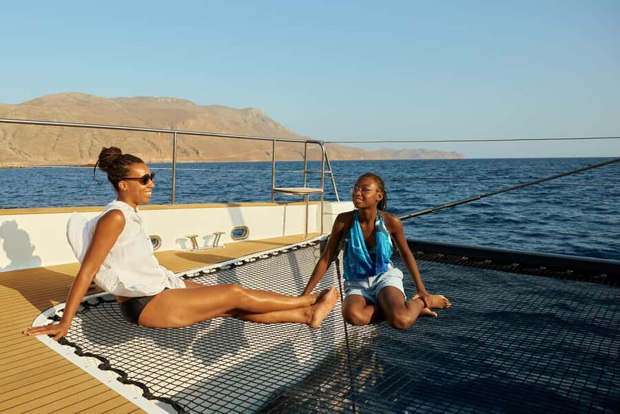 Balos & Gramvousa Catamaran Trip: Meals, Drinks & Transfer - Lunch on deck and the stop at Gramvousa