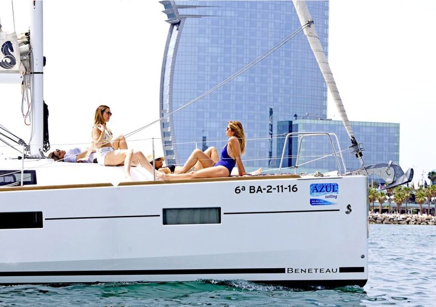 Barcelona 2 hour Mediterranean Sailing with Snacks & Drinks - Sailing away from Port Olímpic