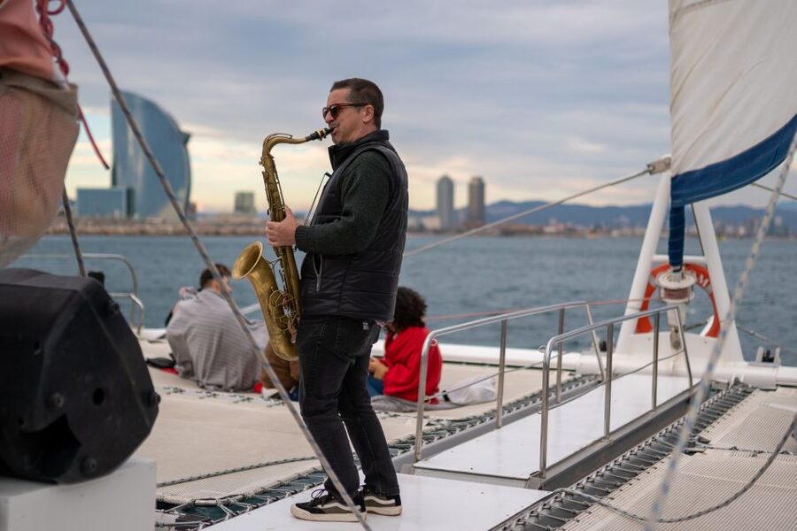 Barcelona: Catamaran Cruise with optional Live Jazz Music - Live jazz, guitar, and the sound of the sea