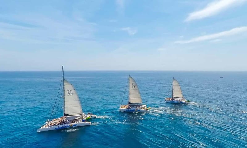 Barcelona: Catamaran Party Cruise with BBQ Meal - What the route from Port Olímpic to Badalona feels like