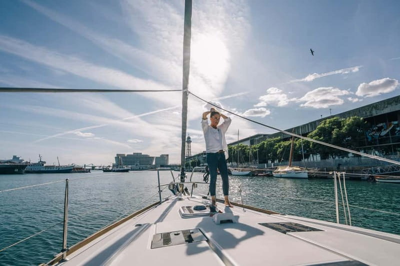 Barcelona: Sailing Tour + Food, Drinks, Swim & Sunset Option - Pinchos, cold cuts, and two drinks aboard