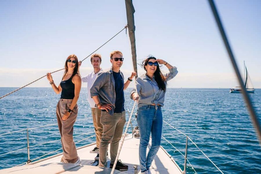 Barcelona: Sailing tour with open bar and aperitive - A 30-Minute Swim Stop