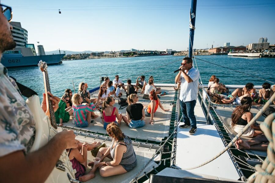 Barcelona: Sunset Catamaran Cruise with Live Music - What the 78-foot Catamaran Orsom feels like onboard
