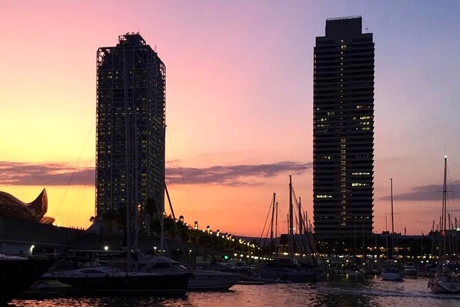 Barcelona Sunset Sailing with Open Bar of Cava and Snacks - Barceloneta and the W Hotel from the sea