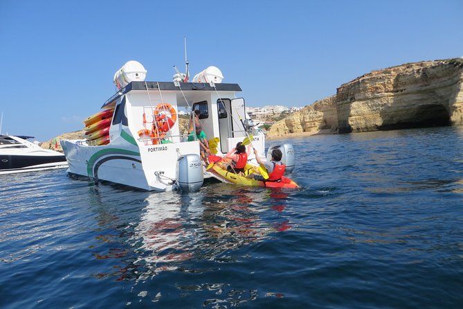 Benagil Kayak Tour On Board a Fantastic Catamaran - From Portimão Marina to the Benagil Coast
