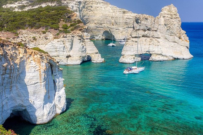 Best of Milos and Poliegos Catamaran snorkelling Cruise with BBQ - Kalogries and Cape Vani