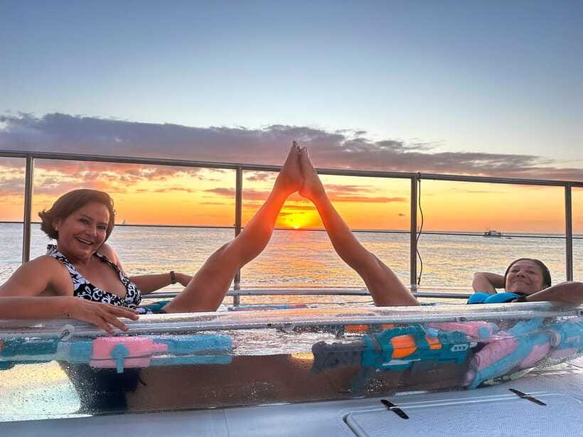 Boracay Sunset Cruise with RedWhale Party Yacht - The party program between the water stops