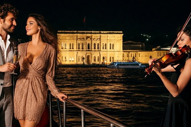 Bosphorus Night Cruise with Luxury Yacht - Beylerbeyi Palace beneath the bridge