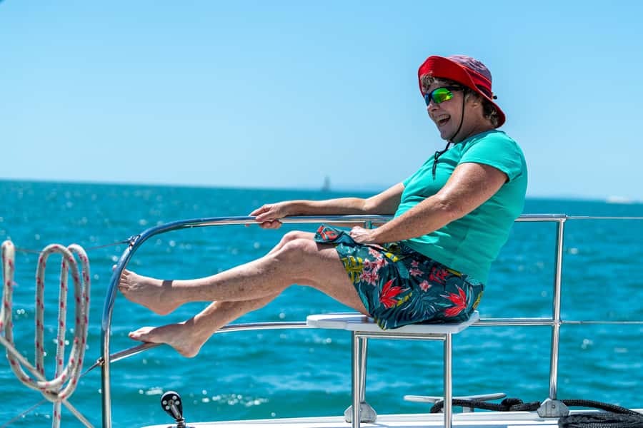 Brisbane: Half-Day Moreton Bay Sailing Cruise with Antipasto - The anchorage: swimming and water toys