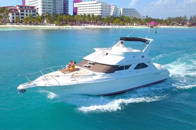 Cancun yachts rental YACHT 46 FT, 15 PAX MAX 25P12 - A Private Yacht View of Cancun’s Caribbean Coast