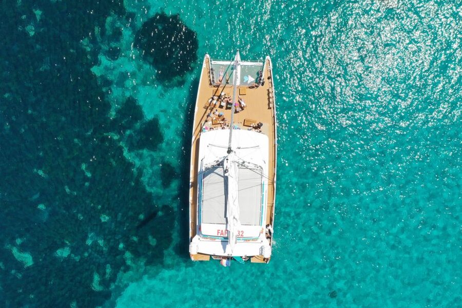 Cannes: Half-Day Catamaran Cruise - A modern catamaran with room to spread out