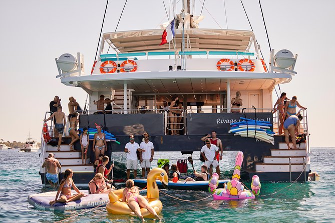 Catamaran from Cannes - The swim stop, kayaks, and paddleboards