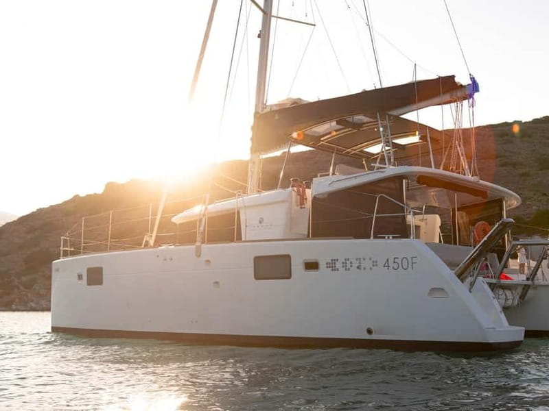 Chania Old Port:Luxury Sunset Catamaran Cruise with Prosecco - Setting sail from Chania Old Port