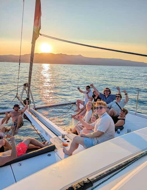 Chania Old Port:Luxury Sunset Catamaran Cruise with Prosecco - The 75-minute cruise toward Agioi Theodoroi