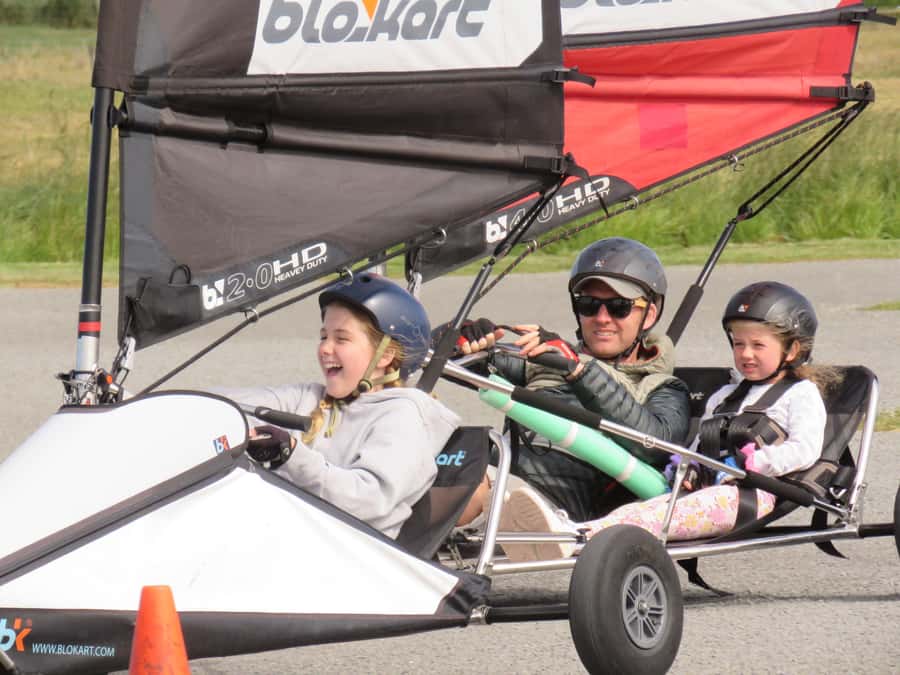 Christchurch: Blokart Land-sailing - Learning to steer with the wind