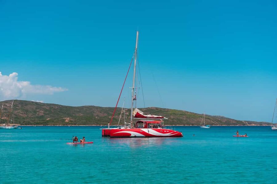 Cruising on a sailing maxi-catamaran - Snorkeling, paddling, and swimming fries