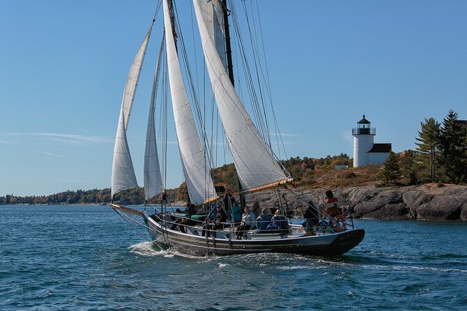 Day Sails and Sunset tours on Schooner Surprise in Camden Maine - Penobscot Bay from the deck