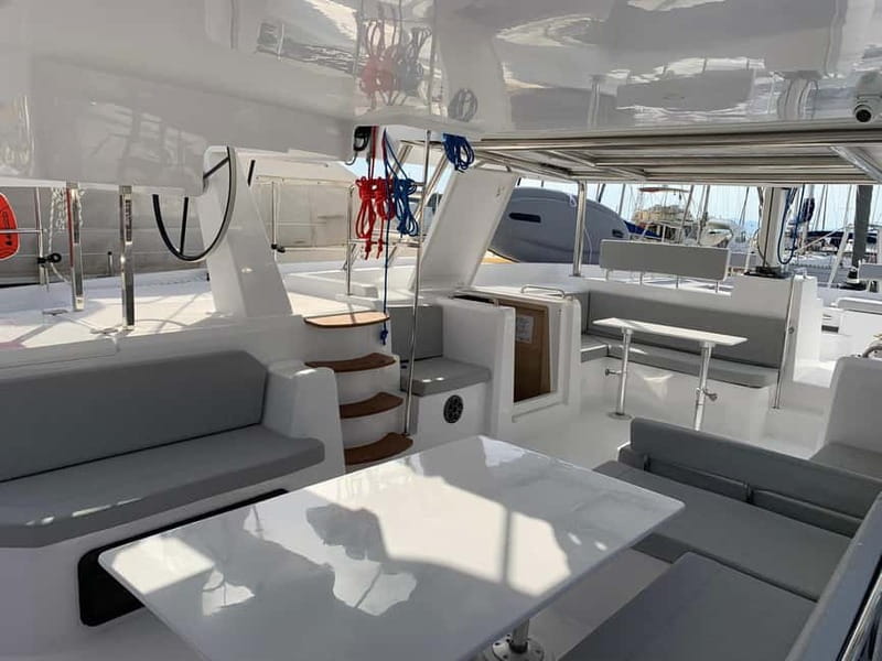Departure from BRUSC: Half-day catamaran cruise - Sailing along the coast near Embiez