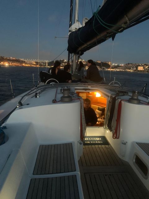 Douro Sunset Sailboat Experience in Porto - Ribeira from below the crowded riverfront