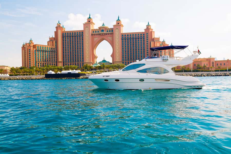 Dubai: Atlantis and Burj Al Arab Cruise on Luxury Yacht - Passing Jumeirah Beach Residence by boat