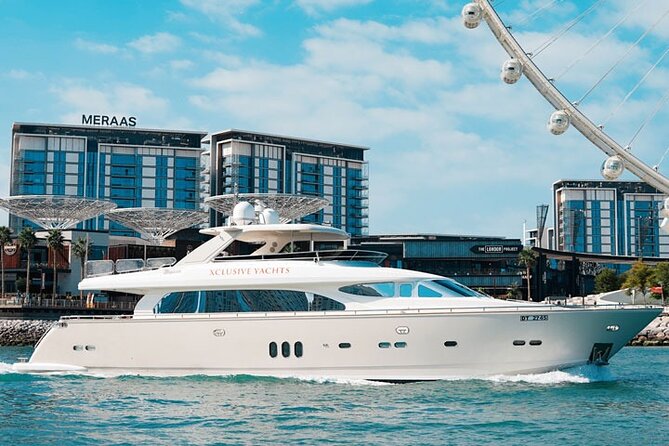 Dubai Harbour Luxury Yacht Tour with BBQ & Drinks - Bluewaters Island and the giant Ferris wheel