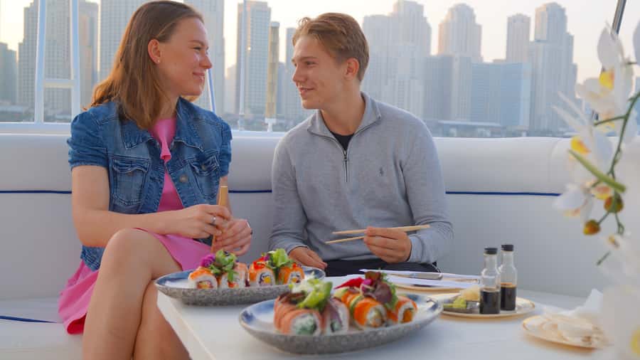 Dubai: Luxury Private 50 FT Yacht Cruise + Optional Sushi - Two hours on Dubai’s coast