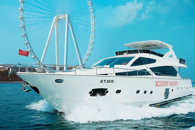 Dubai Marina 1hr Yacht tour with Drinks - Passing Ain Dubai on Bluewaters Island