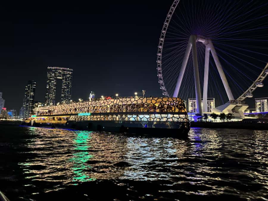 Dubai: Mega Yacht Dinner Cruise with Buffet - Dubai Marina is the real opening act