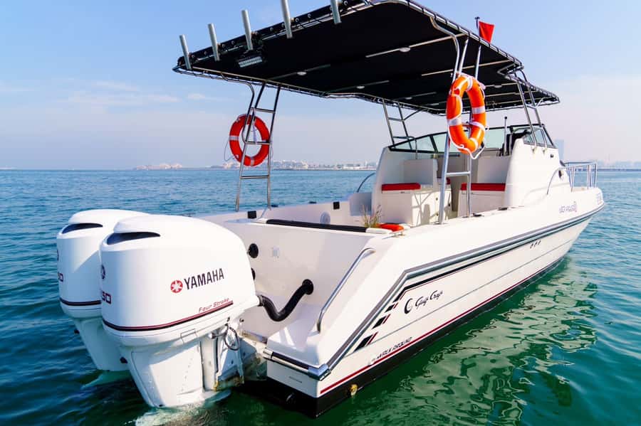 Dubai: Private Coastline Landmarks Mini-Yacht Tour - Palm Jumeirah from the open water