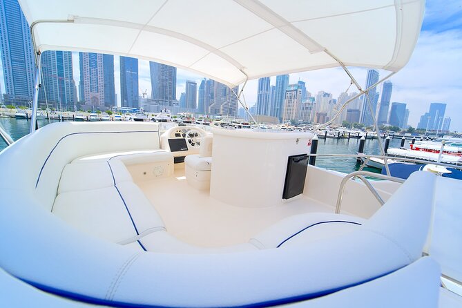 Dubai: Private Luxury Cruise on a Stylish 50ft Yacht - Swimming, sunbeds, and onboard comfort