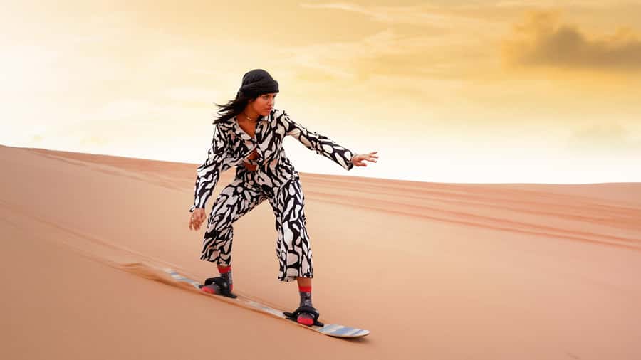 Dubai Waves & Dunes: Luxury Yacht Cruise w/ Red Dunes Safari - The ride to Lahbab takes you away from the city