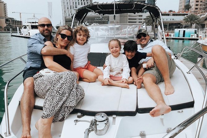 Dubai Yacht Sea escape Cruise, Swim, Tan & Sightsee! - A private mini-yacht, not a large sightseeing boat