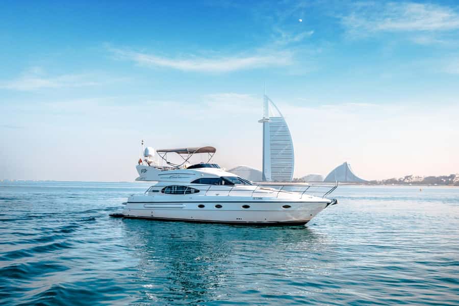Dubai Yacht Tour - Boat Trip upto 12 guests Private event - Leaving from Dubai Harbour, not Dubai Marina