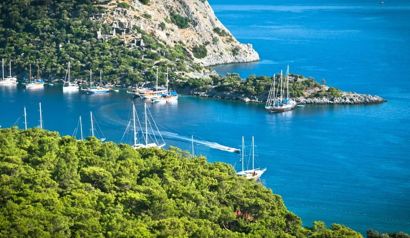 Fethiye: Island Sailing Trip with Lunch and Hotel Pickup - Dockyard Island, where the water meets old ruins