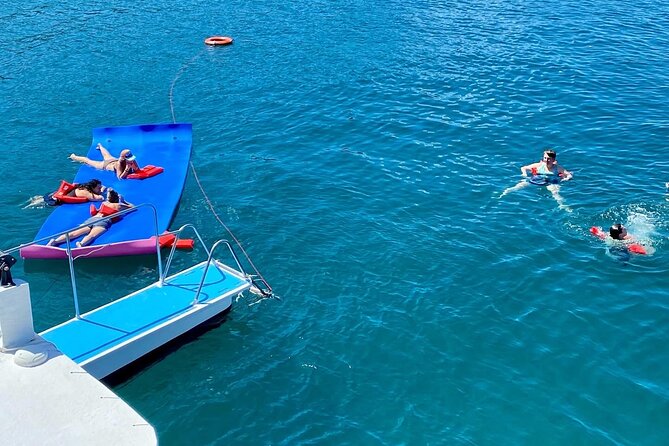 Flamingo Family Fun Catamaran Snorkel:Comfortable shaded seating - Drinks, music, and the Pura Vida party mood