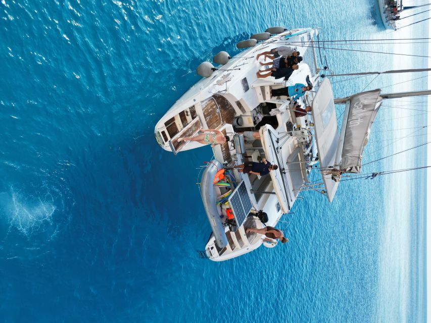 From Adamas: Milos and Poliegos Catamaran Cruise with Lunch - First sights: Klima, Glaronisia, and the northern coast